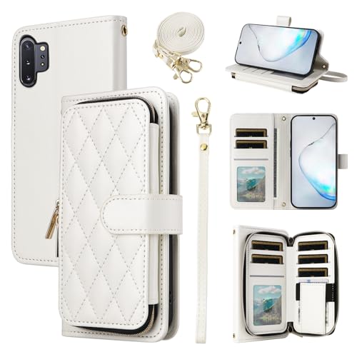 ELISORLI Schutzhülle für Samsung Galaxy Note 10 Plus, Note 10+ 5G, mit Handschlaufe, Schultergurt, 9 Kartenfächer, Reißverschluss, Lederständer, Handyhülle für Note 10 + Notes 10+ Ten, nicht S10 ELISORLI Schutzhülle für Samsung Galaxy Note 10 Plus, Note 10+ 5G, mit Handschlaufe, Schultergurt, 9 Kartenfächer, Reißverschluss, Lederständer, Handyhülle für Note 10 + Notes 10+ Ten, nicht S10 von ELISORLI