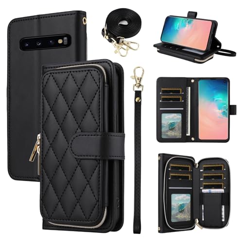 ELISORLI Schutzhülle für Samsung Galaxy S10e mit Handschlaufe, Schultergurt, luxuriöses PU-Leder, Ständer, Handyhülle mit 9 Kartenfächern, Reißverschluss, Geldbörse für S 10e, 10se, Se10, Mädchen, ELISORLI Schutzhülle für Samsung Galaxy S10e mit Handschlaufe, Schultergurt, luxuriöses PU-Leder, Ständer, Handyhülle mit 9 Kartenfächern, Reißverschluss, Geldbörse für S 10e, 10se, Se10, Mädchen, von ELISORLI