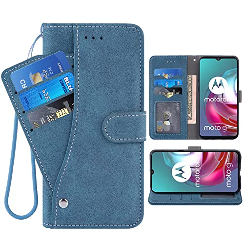 Kompatibel mit Moto G30/G20/G10/10 Power 2021, Brieftaschen-Hülle, Handschlaufe, Umhängeband, Leder, Klappkartenhalter, Ständer, Handyhülle, für MotoG30, MotoG20, MotoG10, Motorola G 30, 20, G10Power, von ELISORLI