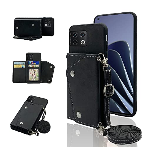 Kompatibel mit OnePlus 10 Pro One Plus 10Pro 5G Wallet Cover mit Crossbody Schultergurt und Ständer Leder Kreditkartenhalter Handyzubehör Handyhülle für On 1Plus 1 + Plus10 1+ Pro Ten-Schwarz Kompatibel mit OnePlus 10 Pro One Plus 10Pro 5G Wallet Cover mit Crossbody Schultergurt und Ständer Leder Kreditkartenhalter Handyzubehör Handyhülle für On 1Plus 1 + Plus10 1+ Pro Ten-Schwarz von ELISORLI