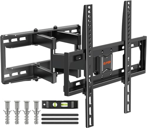 ELIVED Schwenkbare TV Wandhalterung für 26-65 Zoll Flach&Curved Fernseher oder Monitor bis zu 40kg, Neigbare Fernseher Wandhalterung mit Max VESA 400x400mm, Bewegliche Doppel Arm TV Halterung EV010 von ELIVED