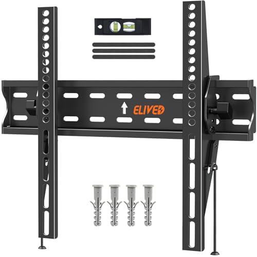 ELIVED TV Wandhalterung Neigbar Fernseher Wandhalterung für die meisten 26-60 Zoll Flach & Curved LED, LCD, OLED, Plasma TVs bis zu 45kg mit Max VESA 400x400mm, Neigbare TV Halterung EV007 ELIVED TV Wandhalterung Neigbar Fernseher Wandhalterung für die meisten 26-60 Zoll Flach & Curved LED, LCD, OLED, Plasma TVs bis zu 45kg mit Max VESA 400x400mm, Neigbare TV Halterung EV007 von ELIVED