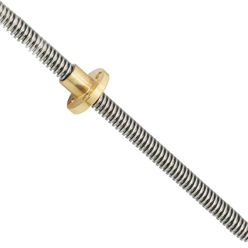 Gewindespiel T12 Vollgewinde-Schraubstange Tr12x2 Trapezschraube mit Messingmutter 2 mm 4 mm 8 mm 10 mm Steigung 100 mm 300 mm 600 mm T12-Leitspindel Schraube trapezförmig ( Color : Picth 2mm lead 4mm von ELLANA