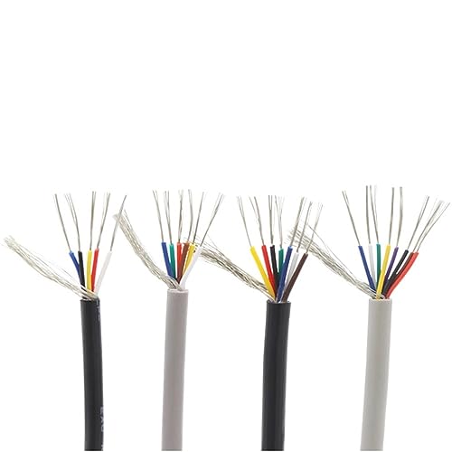 Kabel flexibel 5 Meter 22AWG Kopfhörer-Audio-Abschirmkabel, 2-adriges bis 5-adriges abgeschirmtes Kabel UL2547, PVC-isoliertes Kupferkanal-Steuersignalkabel Verlängerungsstecker (Color : Gray, Size von ELLANA