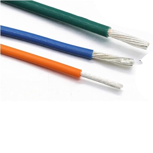 Kabel flexibel 5 Meter Audio-Kopfhörer-DIY-Kabel, versilbertes PTFE-Lautsprecherkabel, 10/11/13/14/15/18/20/22/24/26/28/30 AWG, hochreines Kupferkabel Verlängerungsstecker (Color : Orange, Size : 18 von ELLANA