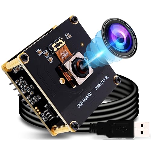 ELP 48MP USB-Kameramodul Schneller Autofokus USB-Kamera USB-Kamera Weitwinkel Keine Verzerrung 70 Grad Objektiv Webcam UVC USB2.0 Industriekamera für Computer Laptop PC Windows Linux von ELP