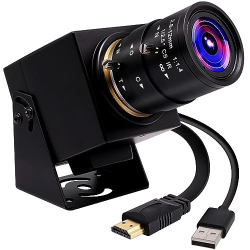 ELP 4K HDMI USB Kamera Weitwinkel 2.8-12mm Varifocal Focus Objektiv Webcam Nahaufnahmekamera,Ultra HD 2160P Webcam mit IM415 Sensor für Computer Live Streaming Meeting von ELP