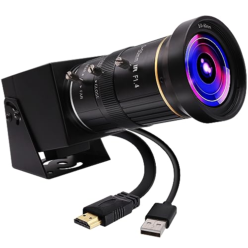 ELP 4K HDMI USB Kamera Mit 10X 5-50mm Optischem Zoom, Ultra HD 2160P Videokonferenzkamera für Computer, Plug and Play Webcam für Windows, Linux, Android von ELP