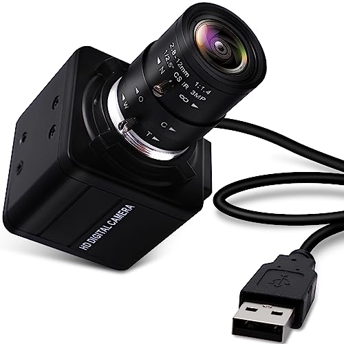 ELP 4K Optischem Zoom USB-Kamera,Ultra HD IMX317-Sensor-Webcam mit 2,8-12 mm Varifokalobjektiv,3840 x 2160 bei30 fps Fokus einstellbare USB kamera Plug-and-Play für Konferenz-Live-Streaming-Webkameras von ELP