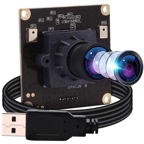 ELP 4K Ultra HD Webcam Unterstützung 3840x2160@30fps mit No-Distortion Objektiv, IMX317 Sensor PC Webkamera für Windows/Mac/Linux,2160P Laptop USB Webcams für PC Desktop Notebooks USB4KHDR01-V100 von ELP