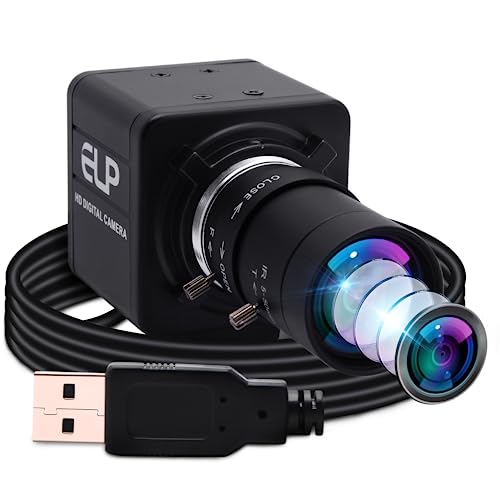 ELP 4K Web Kamera,Ultra HD IMX317 USB Kamera mit 5-50mm Zoom Objektiv,PC Mini Webkamera Unterstützung 3840x2160@30fps,2160P USB Videokonferenz Webcams für Windows/Linux USB4KHDR01-MFV(5-50) von ELP