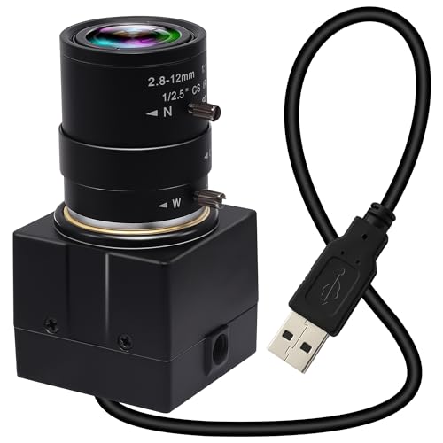 ELP Webcam 1080P Weitwinkel Einstellbar 2.8-12mm Vario Objektiv USB Kamera 480P 100fps Webkamera für Linux/Windows/Android USBFHD01M-SFV(2.8-12mm) von ELP