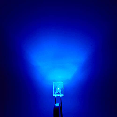 elpohl® 100 Stück 2x5x7 blaue LED-Dioden Lichter (rechteckige, klare transparente Linse DC 3V 20mA) Glühbirne Lampen Elektronikkomponenten Anzeige Leuchtdioden von ELPOHL