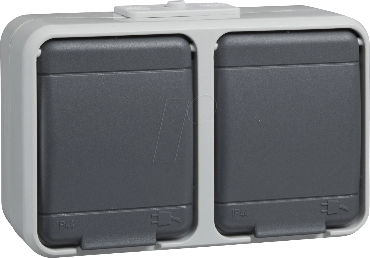 ELSO 445409 - Steckdose, 2-fach, 16A, IP44, AquaTop, Deckel, Steckklemme, grau ELSO 445409 - Steckdose, 2-fach, 16A, IP44, AquaTop, Deckel, Steckklemme, grau von ELSO
