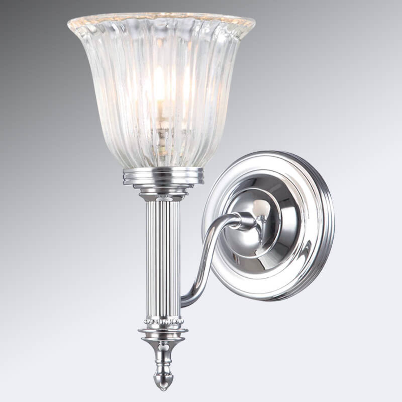 Feuchtraum-Wandleuchte Carroll chrom, Glas gerillt Feuchtraum-Wandleuchte Carroll chrom, Glas gerillt von ELSTEAD