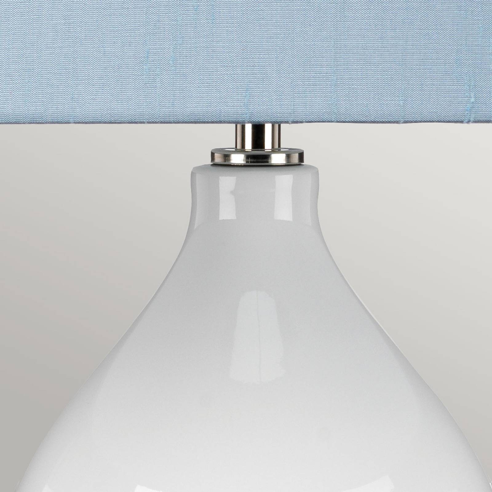 Textil-Tischlampe Isla nickel poliert/blau von ELSTEAD