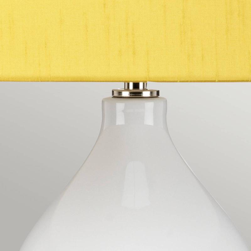 Textil-Tischlampe Isla nickel poliert/gelb von ELSTEAD