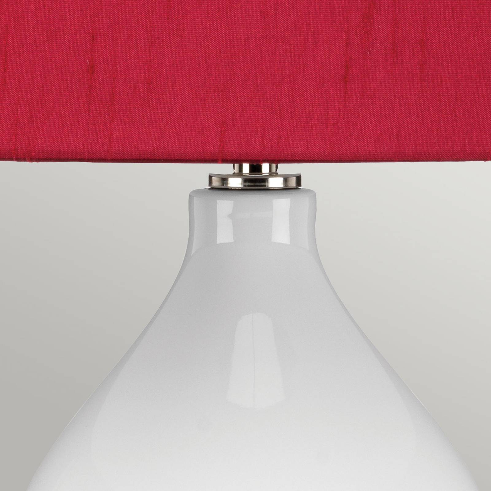 Textil-Tischlampe Isla nickel poliert/rot von ELSTEAD