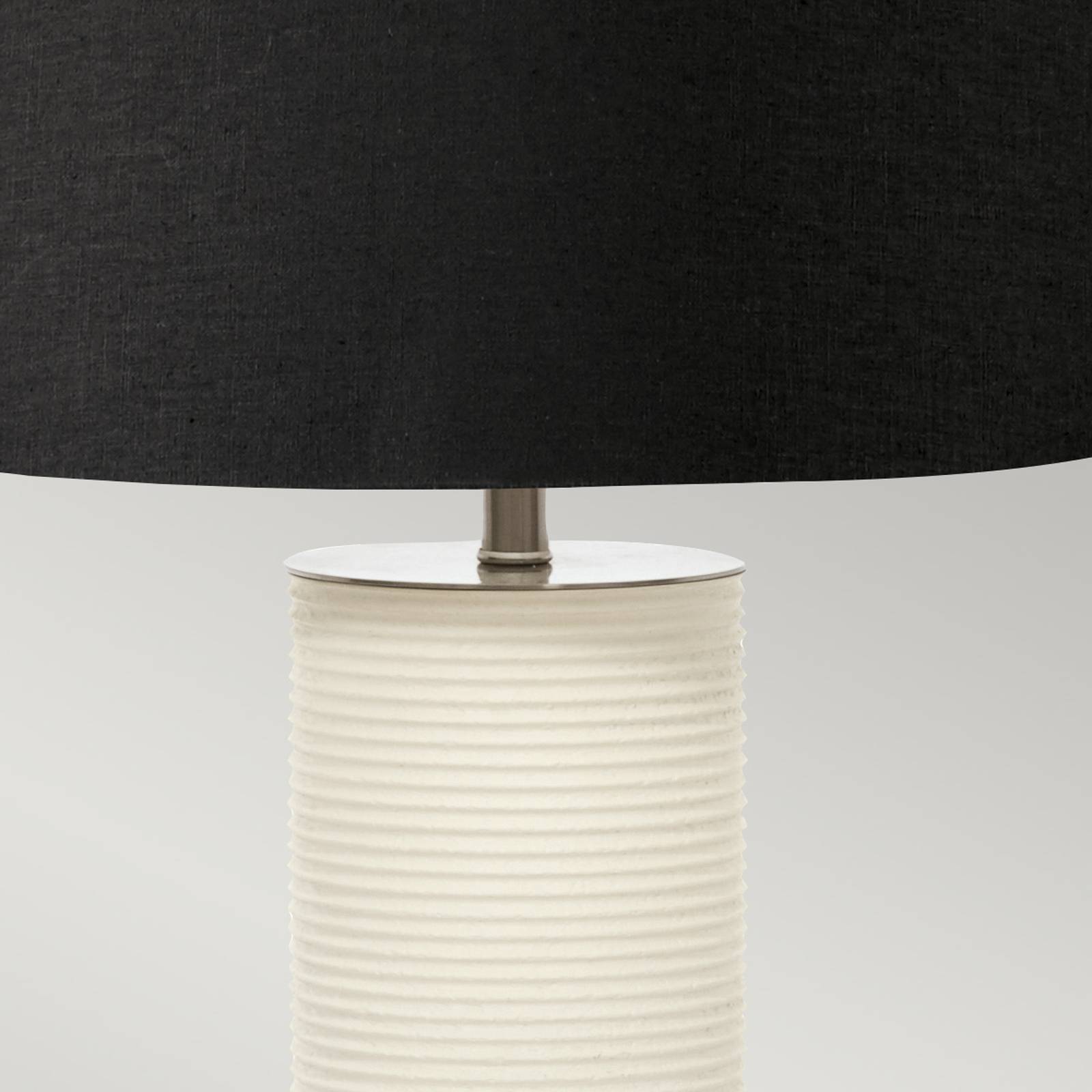 Textil-Tischlampe Ripple Fuß weiß/Schirm schwarz von ELSTEAD