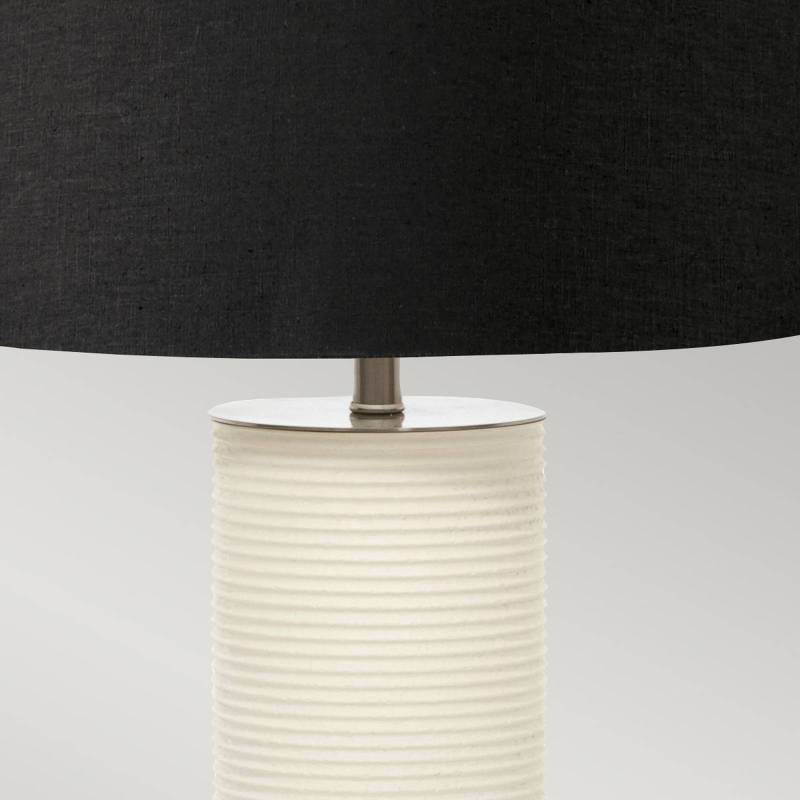 Textil-Tischlampe Ripple Fuß weiß/Schirm schwarz von ELSTEAD