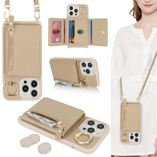 ELTEKER Handyhülle für iPhone 12 Pro Max Hülle mit Band Kartenfach Handykette Ringhalterung Geldbörse,Leder Klapphülle Umhängetasche Handytasche für iPhone 12 Pro Max - beige ELTEKER Handyhülle für iPhone 12 Pro Max Hülle mit Band Kartenfach Handykette Ringhalterung Geldbörse,Leder Klapphülle Umhängetasche Handytasche für iPhone 12 Pro Max - beige von ELTEKER