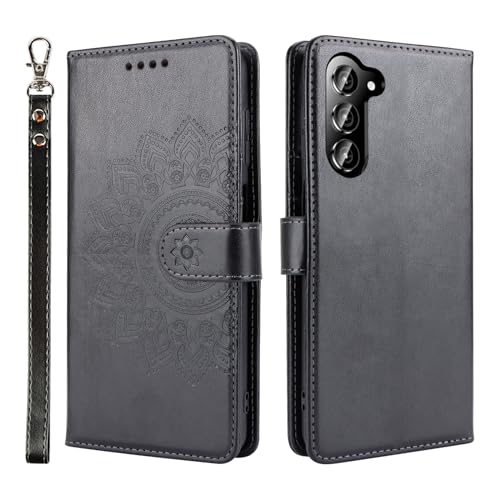 ELTEKER Handyhülle für Samsung Galaxy S23 Plus Hülle, Klapphülle Lederhülle mit Kartenfäch Handytasche Schutzhülle für Samsung Galaxy S23 Plus, Schwarz von ELTEKER