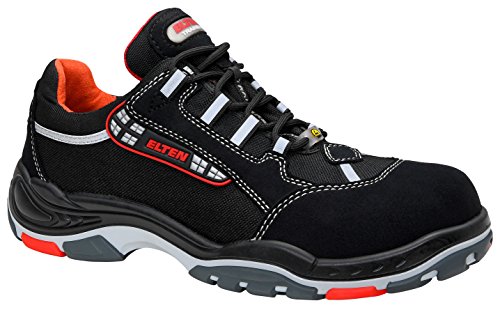 ELTEN Sicherheitsschuhe SENEX ESD S3, Damen und Herren, Textil, Kunststoffkappe (leichter als Stahlkappe), leicht, sportlich, Schwarz/Rot, Größe: 37 von ELTEN