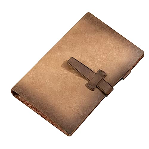ELUKHT Befüllbares Hardcover-Notizbuch, College, liniert, Ledereinband mit Innentasche, Stifthalter für Geschenk, Schule, Arbeit, Reisen (Braun, B A6) von ELUKHT