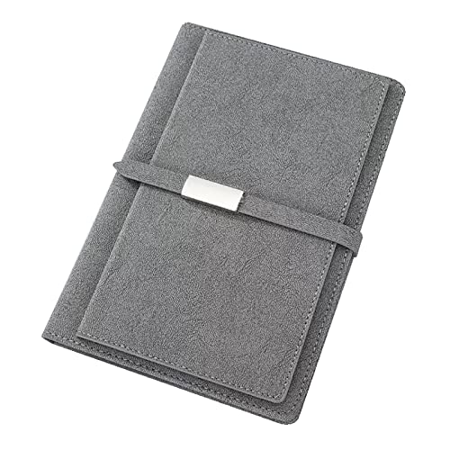 ELUKHT College-Notizbuch, liniert, Hardcover, liniertes Notizbuch, Leder-Tagebuch zum Schreiben, Büro, Schule, Geschäft (Grau) von ELUKHT