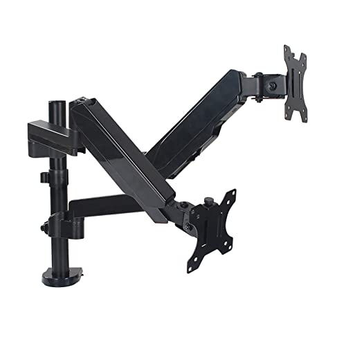 ELUKHT Doppel-Monitorhalterung, Monitorhalterung für 43,2 bis 81,3 cm große Monitore, Gasfeder-Monitorarm hält bis zu 8 kg, passend für 75 x 75/100 x 100 mm von ELUKHT