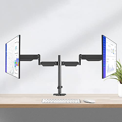 ELUKHT Dual-Monitor-Ständerhalterung, robuster, voll verstellbarer Monitorarm für Computer-Bildschirme, mit Klemme und Perforationsbasis, passend für 17-27-Zoll-Monitore von ELUKHT