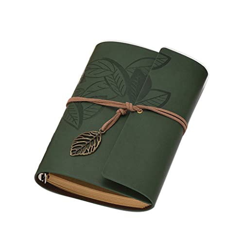 ELUKHT Dunkelgrünes Notizbuch mit losen Blättern, blanko, Geschenk für den täglichen Notizblock, Reise-Schreibbuch von ELUKHT