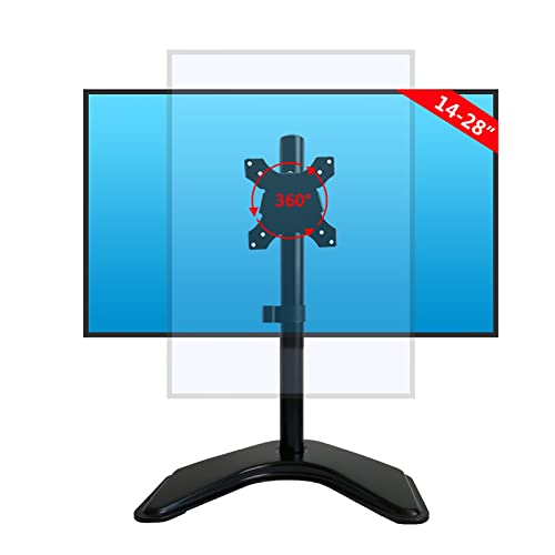 ELUKHT Einzelner Monitorständer passend für 33-81,3 cm (13 - 32 Zoll) Bildschirm, höhenverstellbar, freistehender Monitorständer mit Beamline-Management, 75 x 75, 100 x 100 mm von ELUKHT
