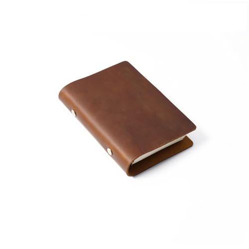 ELUKHT Leder-Notizbuch, Vintage, lose Blätter, handgefertigt, Tagebuch, Büro, Geschäft, für Büro, Zuhause, Schule (Braun, A7) von ELUKHT