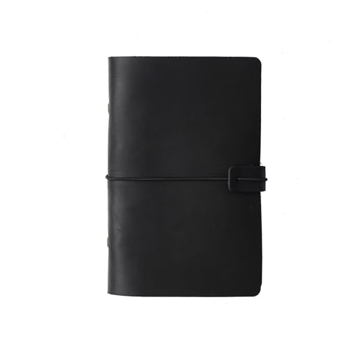 ELUKHT Leder Notizbuch A5A6A7 Handbuchbinder Notizbuch für Büro Zuhause Schule (Noir A6) von ELUKHT