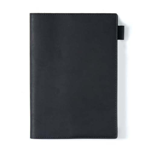 ELUKHT Leder-Notizbuch mit fester Seite, Handbucheinband, Notizbuch für Büro, Zuhause, Schule (Braun, 22,5 x 16,5 cm) von ELUKHT