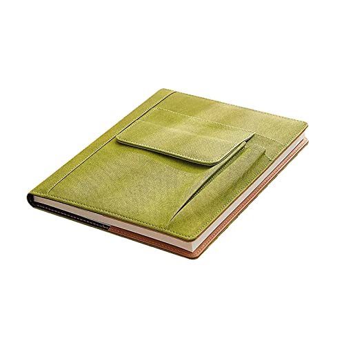 ELUKHT Liniertes liniertes Hardcover-Notizbuch, Tagebuch mit Tasche und Lesezeichen, Premium-Kunstleder, Notizbuch für Schule, Büro (grün) von ELUKHT