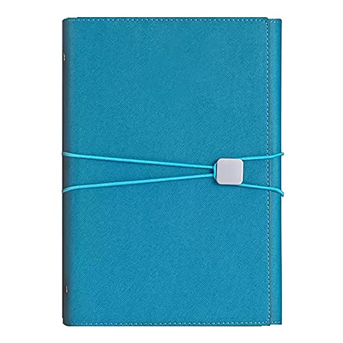 ELUKHT Nachfüllbares Leder-Tagebuch, College, liniert, Hardcover, Memo-Notizbuch für Reisen, Tagebuch, Büro, Schule, Schreiben (Cyan) von ELUKHT