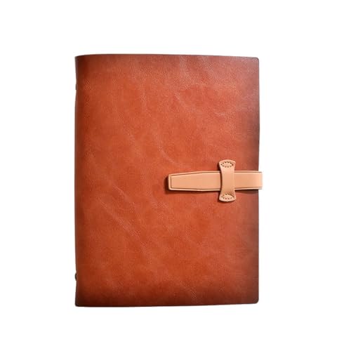 ELUKHT Notizbuch aus echtem Leder, lose Blätter, A5, Business-Rindsleder, individuell bedruckbares Logo, Arbeits- und Büro-Notizbuch von ELUKHT