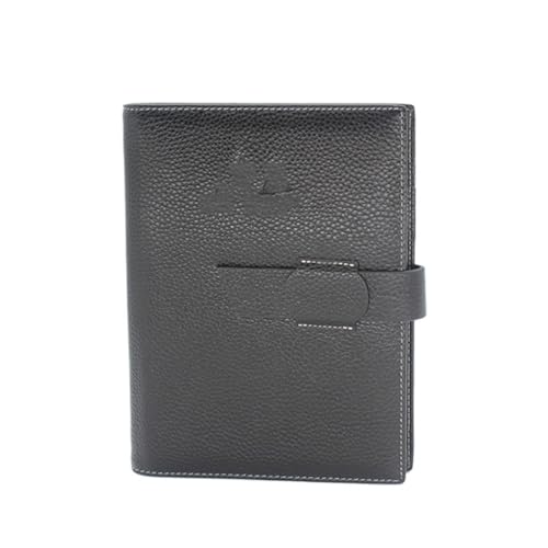 ELUKHT Notizbuch aus echtem Leder, mit Oberschicht, lose Blätter, Schwarz ELUKHT Notizbuch aus echtem Leder, mit Oberschicht, lose Blätter, Schwarz von ELUKHT