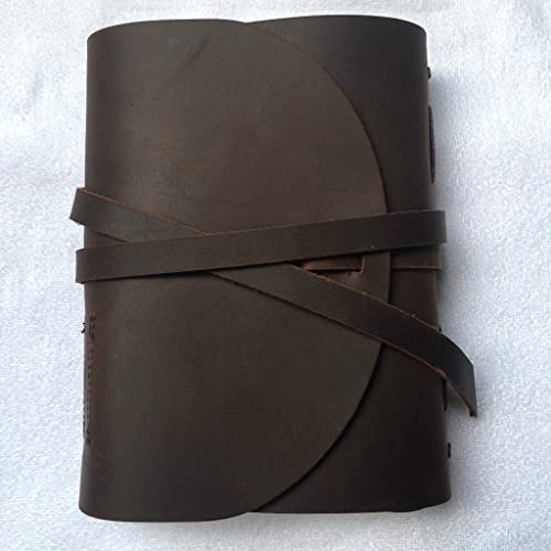 ELUKHT Pen & Gift Box Free Handmade Crazy Horse Leather Travel Journals/Diary Notebooks 300Pages Genuine Leather von ELUKHT