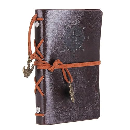 ELUKHT Vintage-Reise-Notizbuch, Leder, Schreibtagebuch, Notizbuch, A5, Vintage, Spiralbindung, blanko, für den täglichen Gebrauch ELUKHT Vintage-Reise-Notizbuch, Leder, Schreibtagebuch, Notizbuch, A5, Vintage, Spiralbindung, blanko, für den täglichen Gebrauch von ELUKHT
