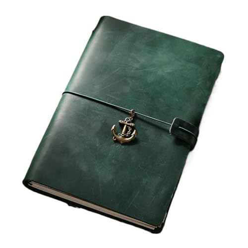 ELUKHT Vintage-Reise-Notizbuch, echtes Leder, mit Kordel, Retro-Notizbücher, A5, Planer, Linie, gepunktet, blanko, Papier, Notizbücher, Reisen, DIY (Stil 7) von ELUKHT