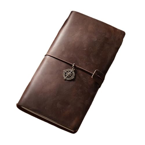 ELUKHT Vintage-Reise-Notizbuch, echtes Leder, mit Kordel, Retro-Notizbücher, A5, Planer, Linie, gepunktet, blanko, Papier, Notizbücher, Reisen, DIY (Style9) von ELUKHT
