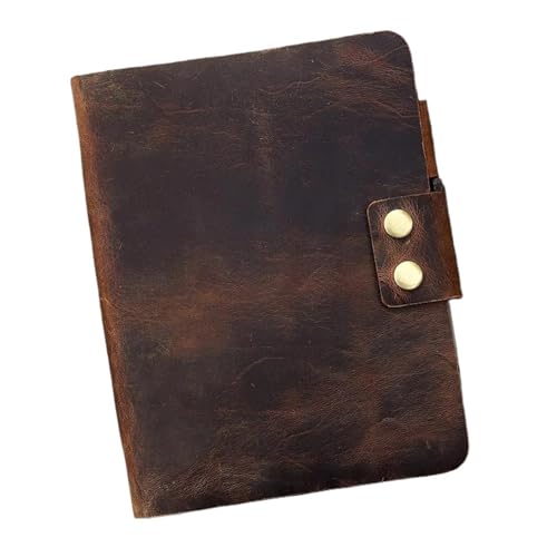 ELUKHT Vintage nachfüllbares Notizbuch Vintage Retro A5 Leder Ringbuch Notizbuch Cover Leder Nachfüllbar Nachfüllbar Tagebuch Tagebuch Skizzenbuch für Männer Frauen von ELUKHT
