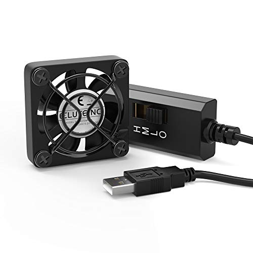 ELUTENG 40mm USB Lüfter 5V Klein Mini mit L/M/H 3 Einstellbare Geschwindigkeit, USB PC Computer Ventilator Lüfter 4cm Gehäuselüfter für Laptop/PS4 /TV Box/AV Schrank/Router von ELUTENG