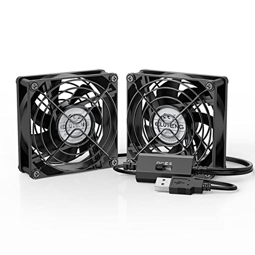 ELUTENG Doppel PC Lüfter USB 80mm mit 3 Geschwindigkeit Einstellbar 8cm Computer Lüfter USB 2 in 1 Mini PC Ventilator mit Metallgrill 5V Lüfter 2700RPM ELUTENG Doppel PC Lüfter USB 80mm mit 3 Geschwindigkeit Einstellbar 8cm Computer Lüfter USB 2 in 1 Mini PC Ventilator mit Metallgrill 5V Lüfter 2700RPM von ELUTENG