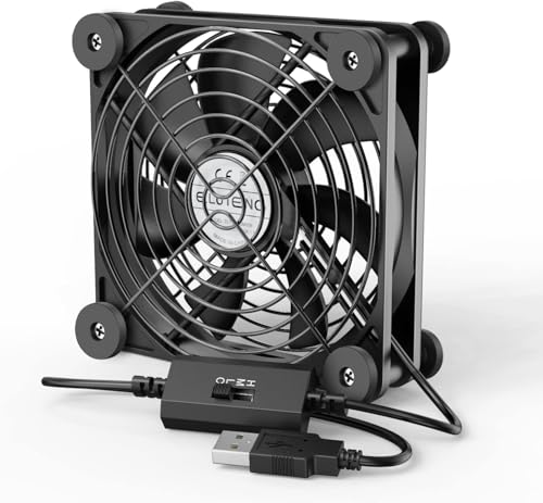 ELUTENG USB Lüfter 120mm PC Lüfter mit 8 Schutzpolster Stoßdämpfend USB Ventilator mit 3 Geschwindigkeitsstufen 5V Computer Lüfter 120mm Kompatibel für Computer/PS4/PS5/Laptop von ELUTENG