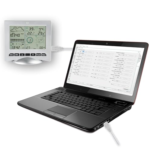 ELV Funk-Wetterstation WS3080, inkl. Kombi-Solar-Außensensor (868 MHz) und PC-Auswertesoftware von ELV