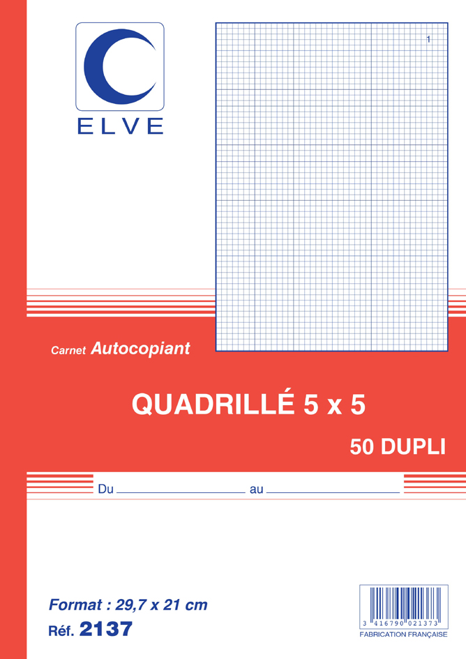 ELVE Notizbuch, 140 x 210 mm, kariert (5/5), 3 x 50 Blatt von ELVE